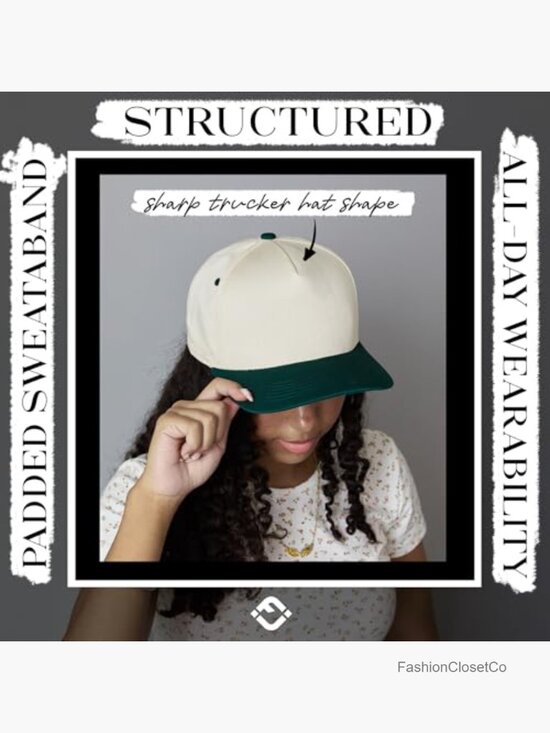 Vintage Canvas Snapback Hat Adjustable 2 Tone Cap for Men Women main image 6